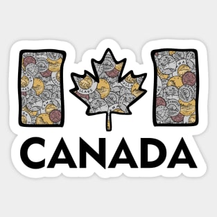 Canadian Coin Flag Sticker